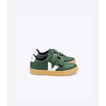 Zapatillas Veja ESPLAR LEATHER Niños Verde Oliva | España 828JPQ